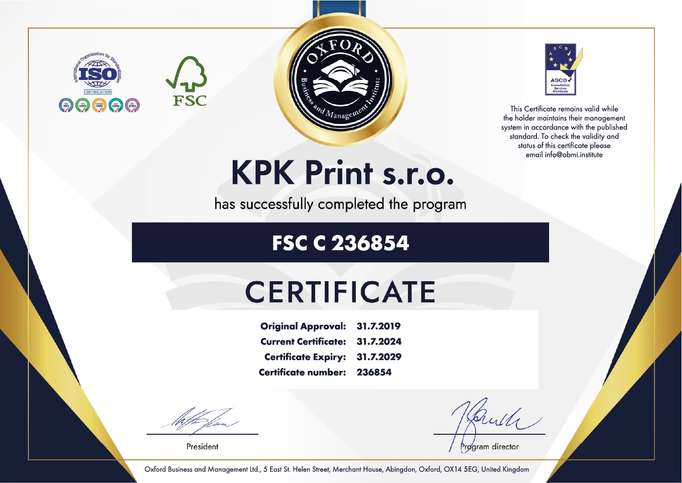 Certifikát: fsc c 236854